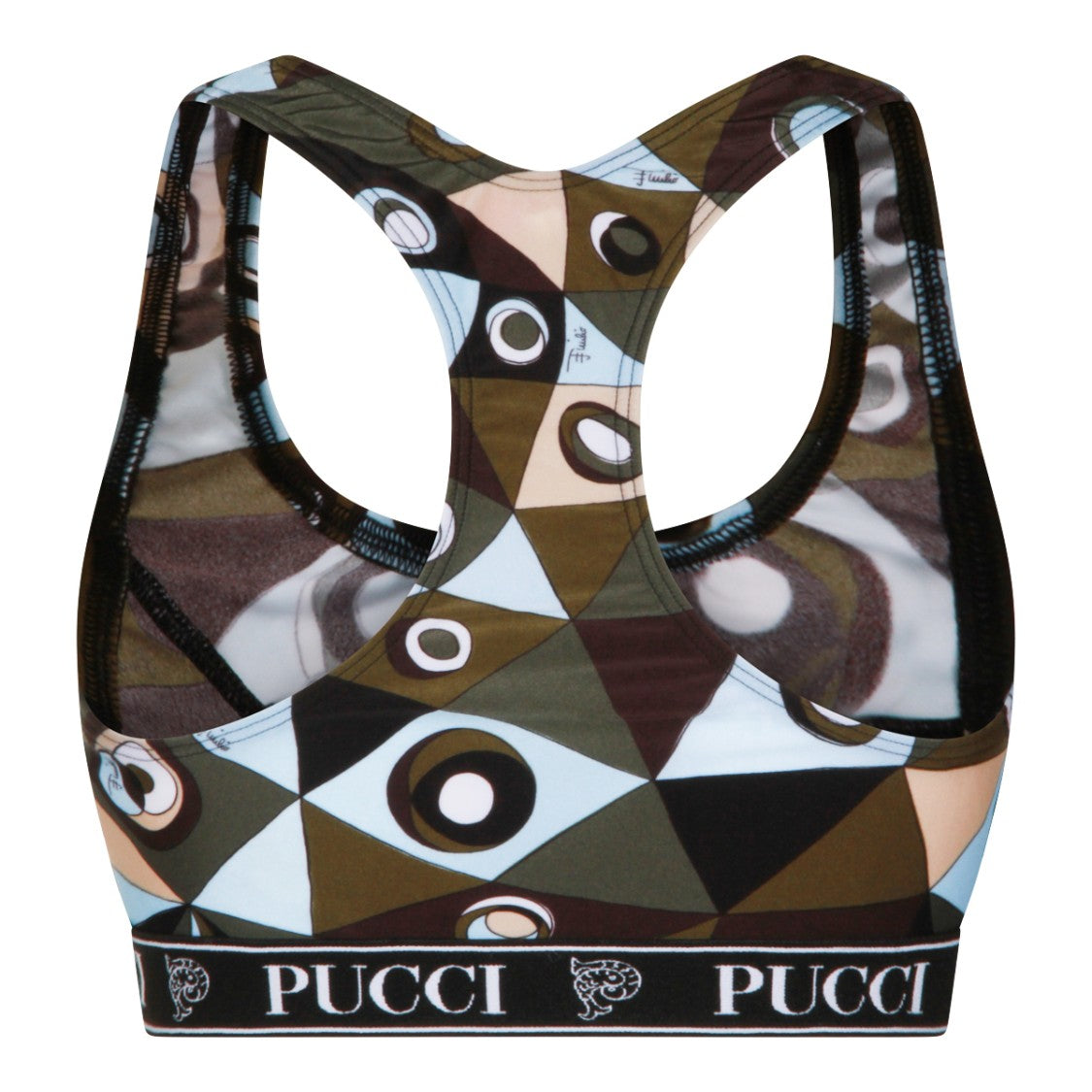 Emilio Pucci Cropped Halter Neck Top With Multicolor Geometric Print