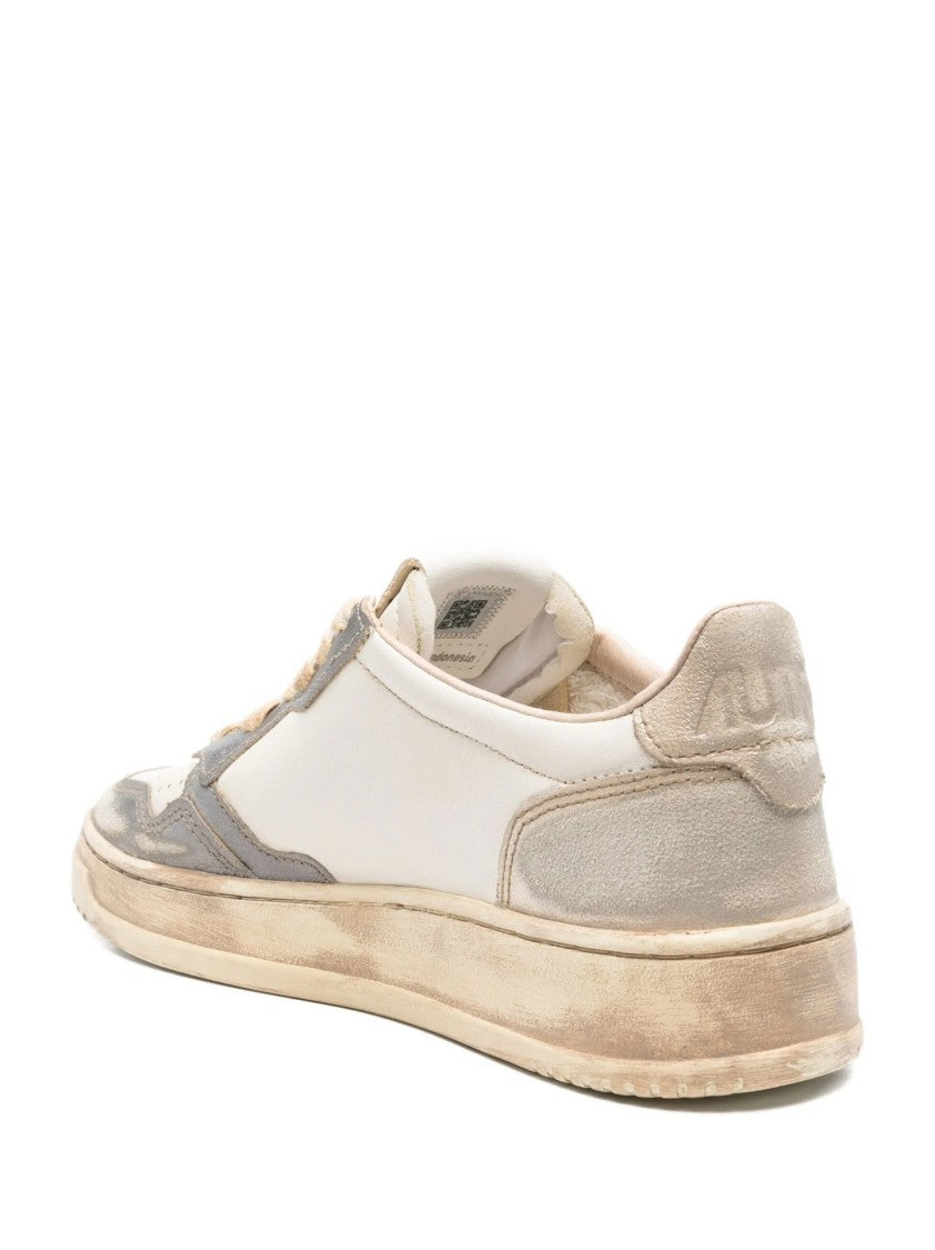 Autry White Low-Top Sneakers With Perforated Design