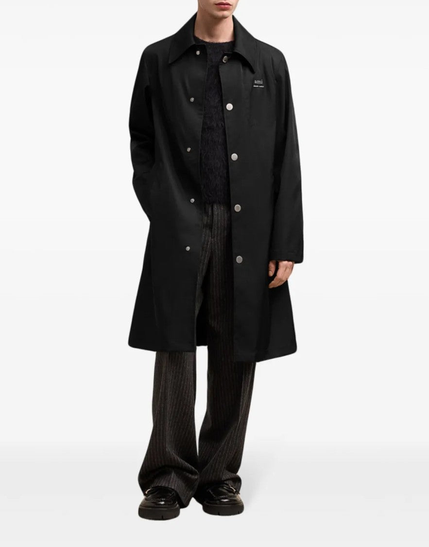 Ami Paris Technical Twill Logo Raincoat