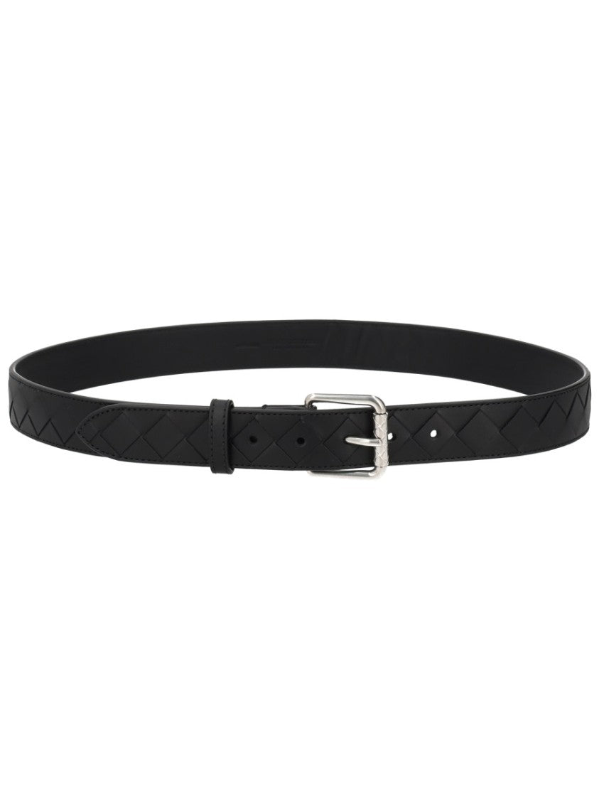 Bottega Veneta Slim Braided Leather Belt