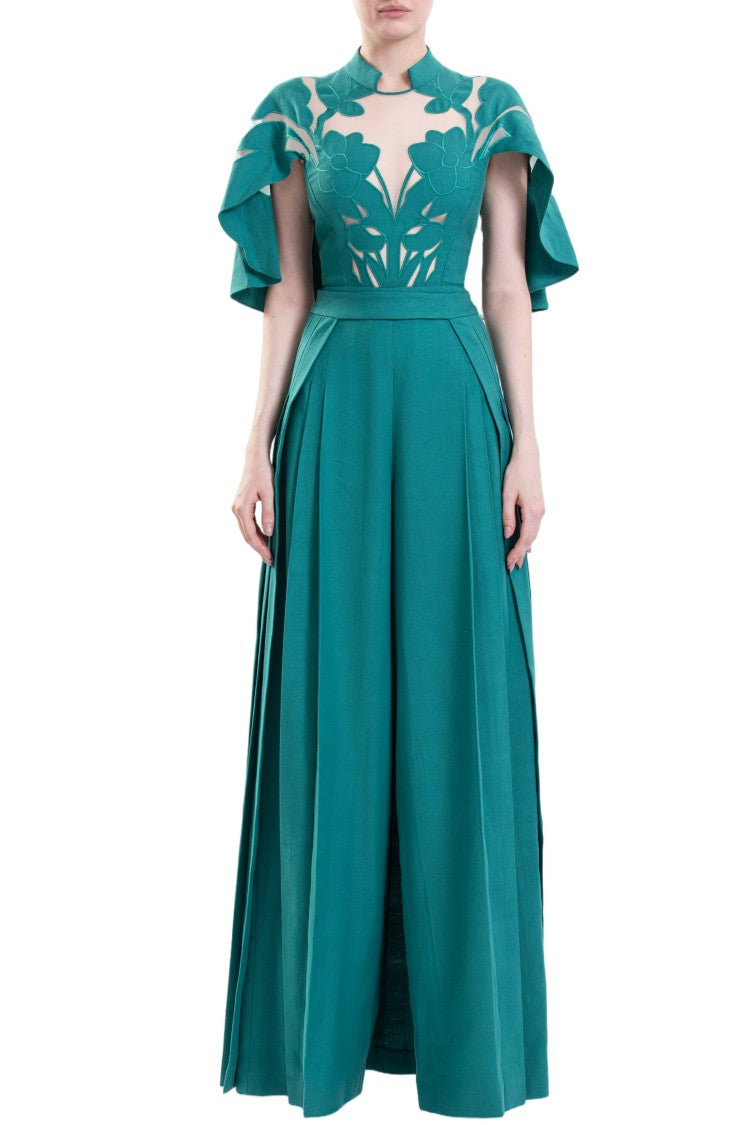 Saiid Kobeisy Cut-Out Linen Jumpsuit