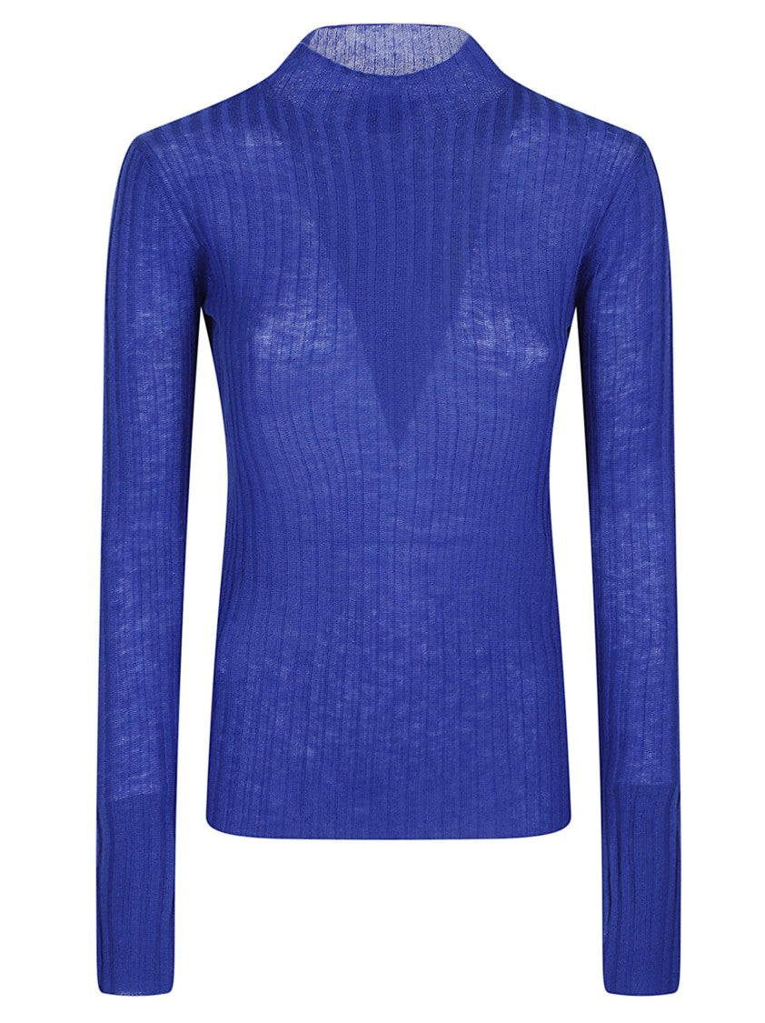 Pinko Muggito Round Nek Ribbed Wool Sweater