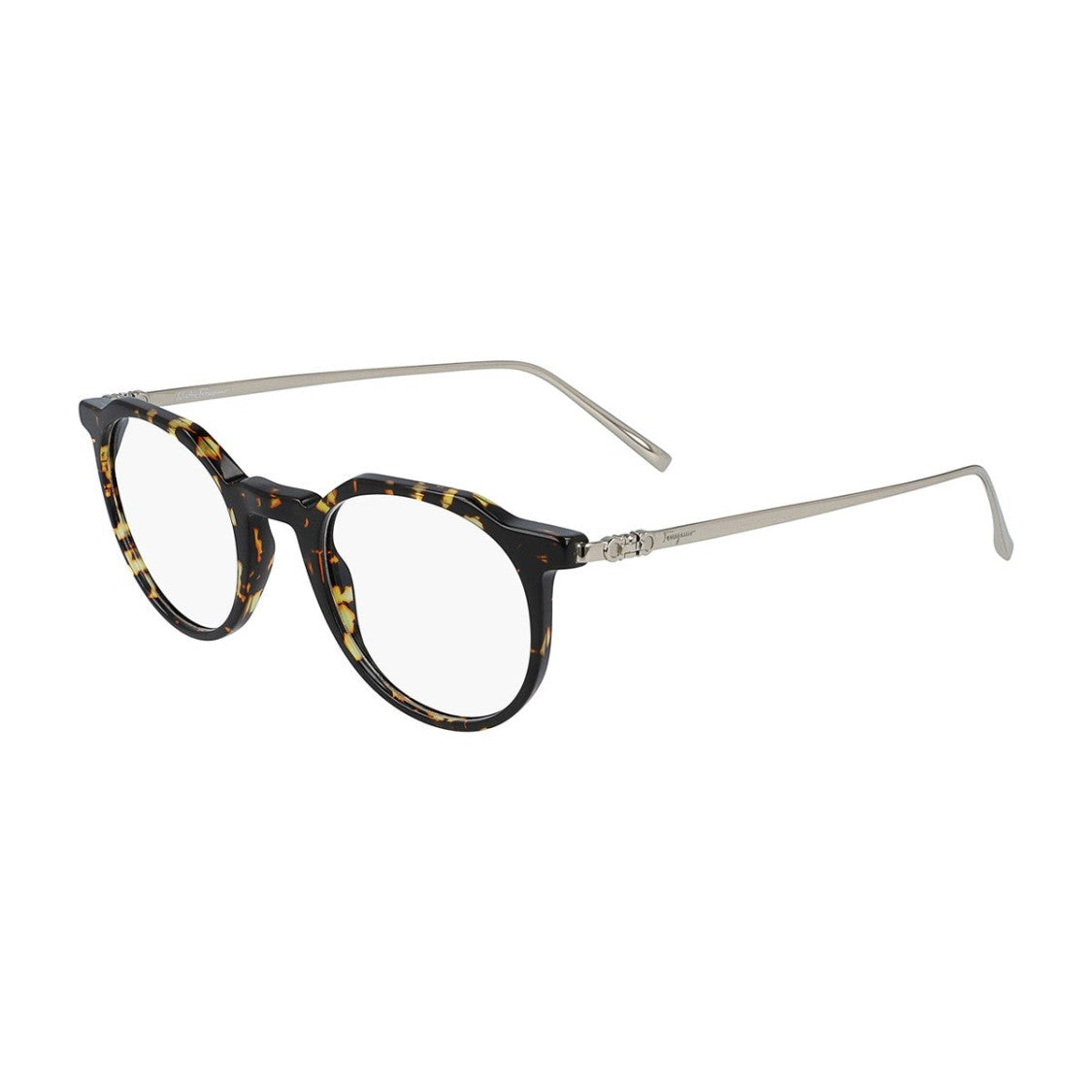 Ferragamo Tortoise Sf2845 Celluloid Round Eyeglasses