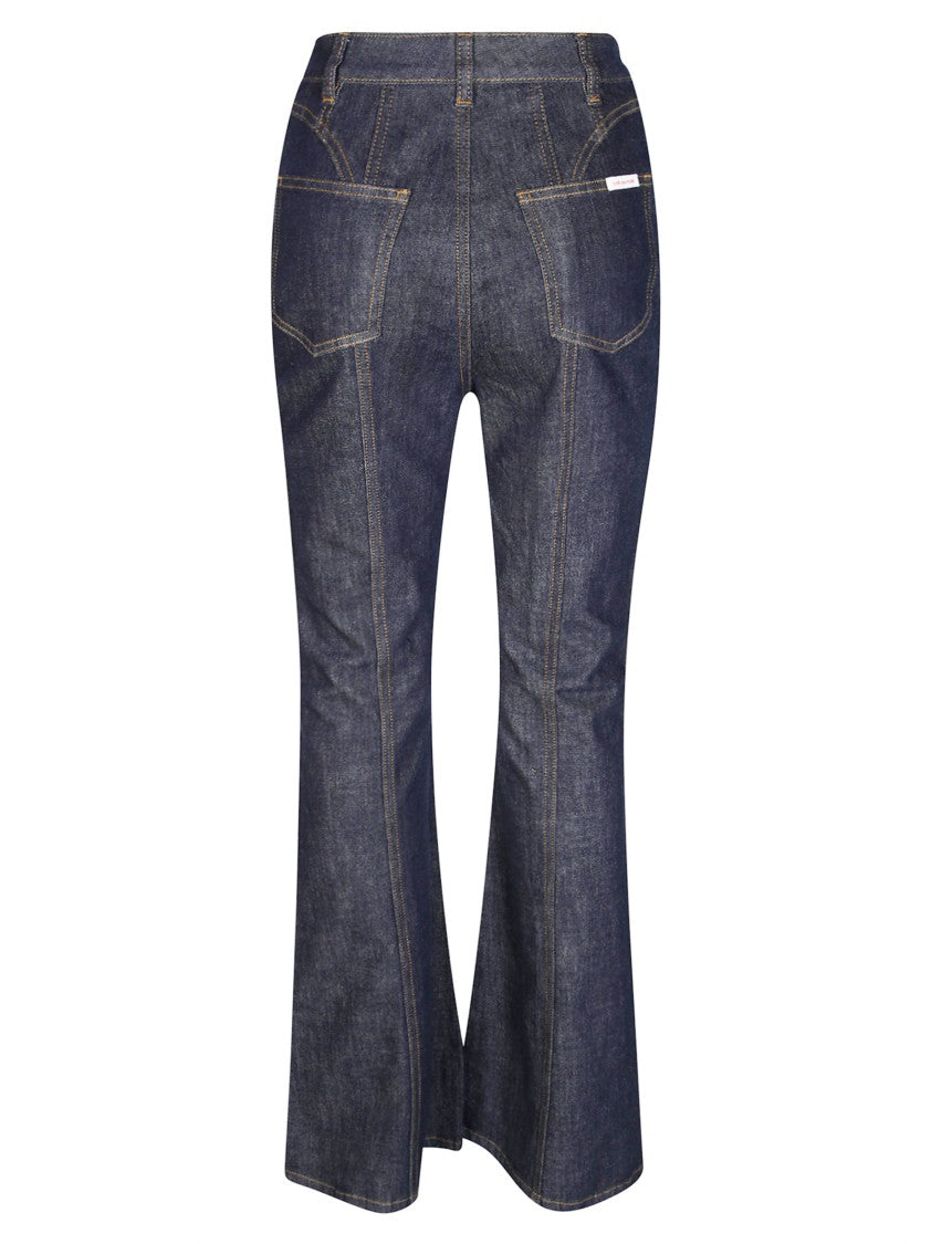 Self-Portrait Indigo Flared Denim Jeans