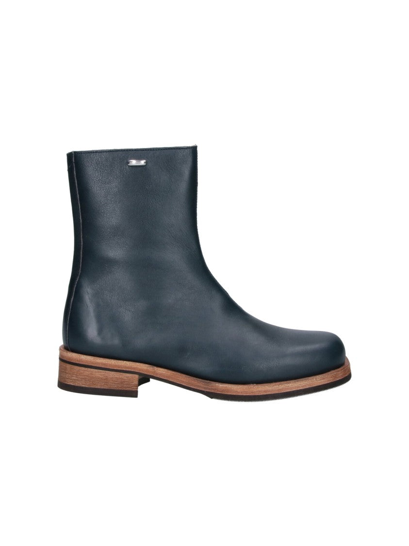 Our Legacy Blue Camion Zip Leather Boots