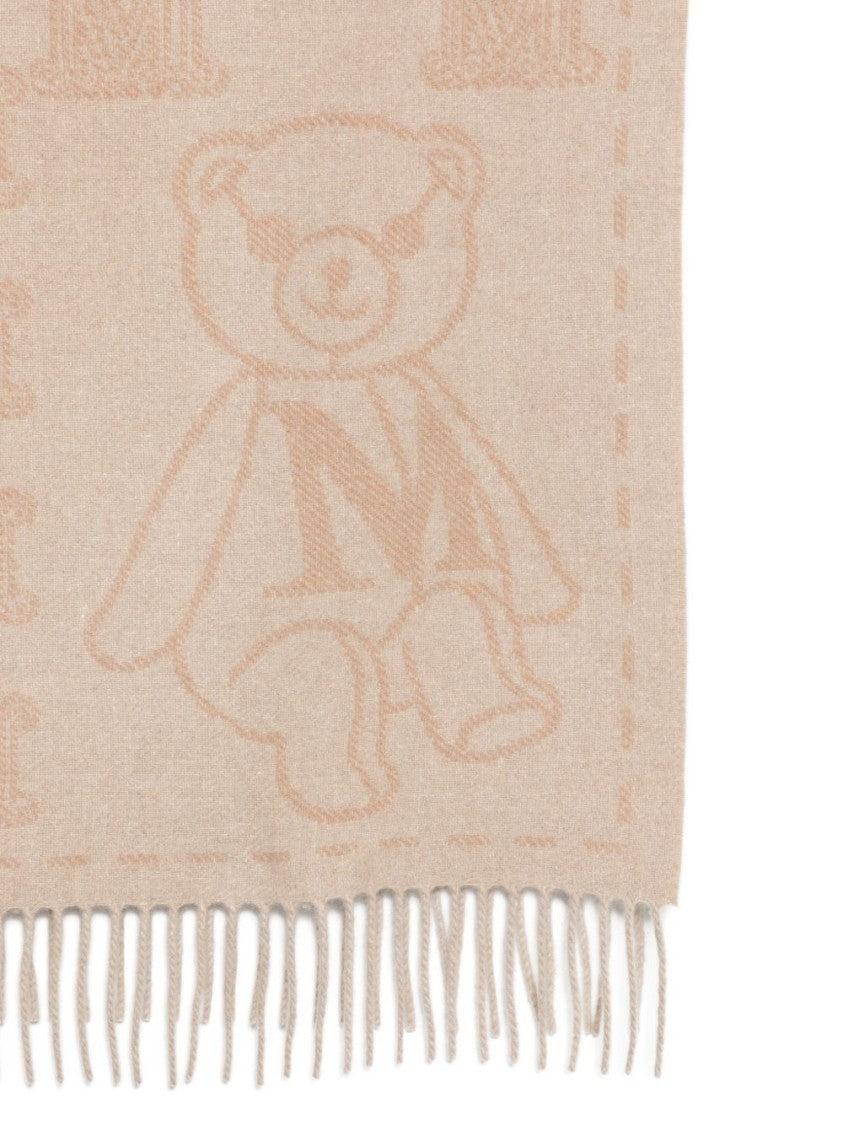 Max Mara Cashmere Interlocking Motif Teddy Bear Scarf