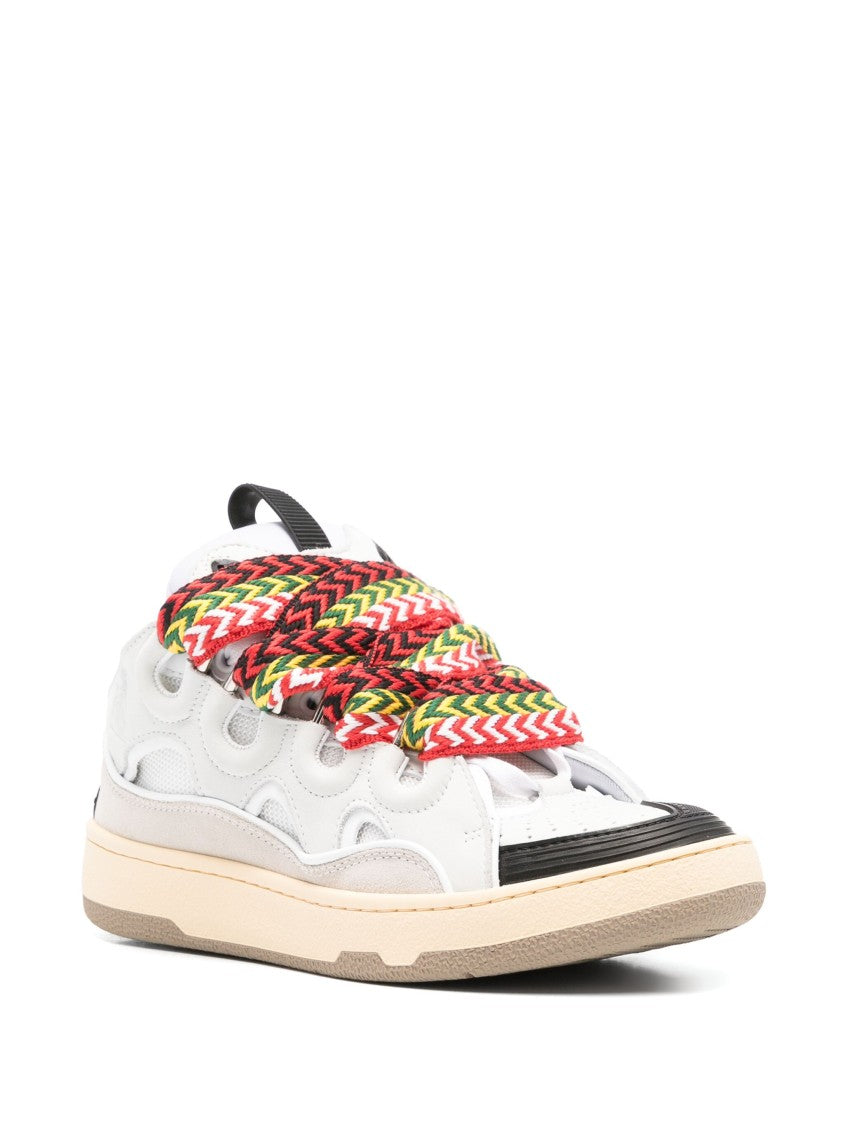 Lanvin White Curb Sneakers 90S-Inspired Suede Sneakers
