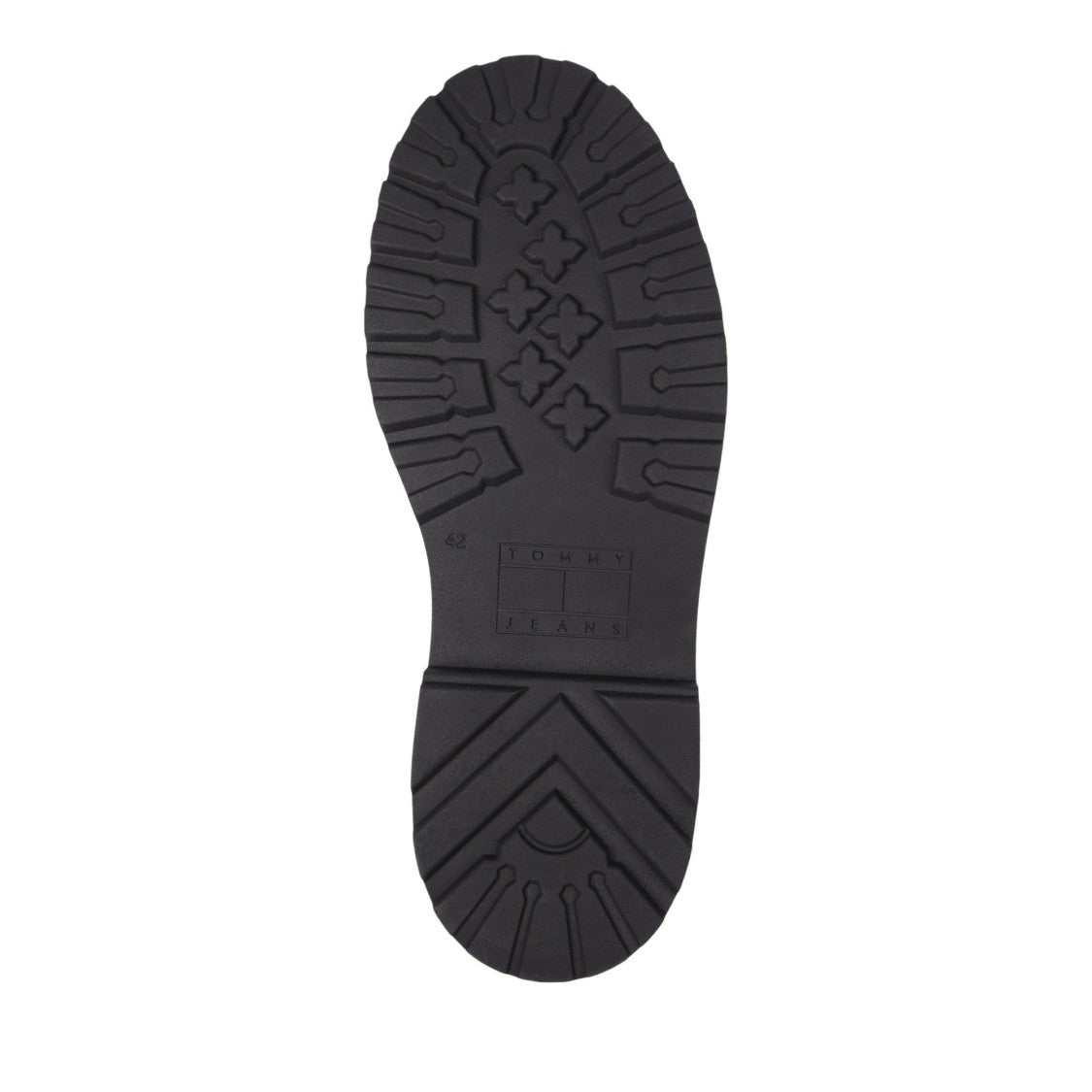 Tommy Jeans Black Sleek Matte Lace-Up Leather Boots