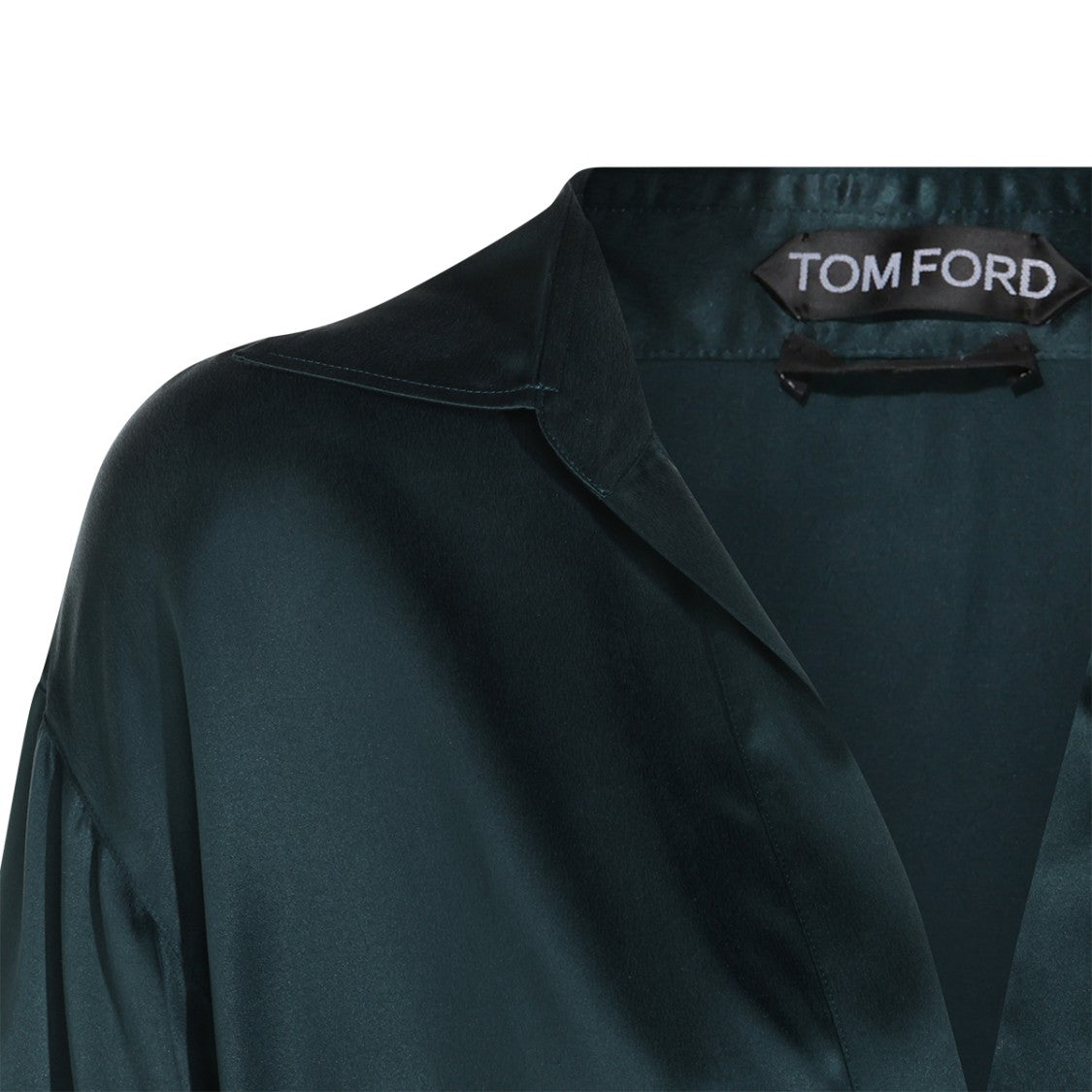 Tom Ford Satin-Like V-Neck Shirt With Wide Cuffs