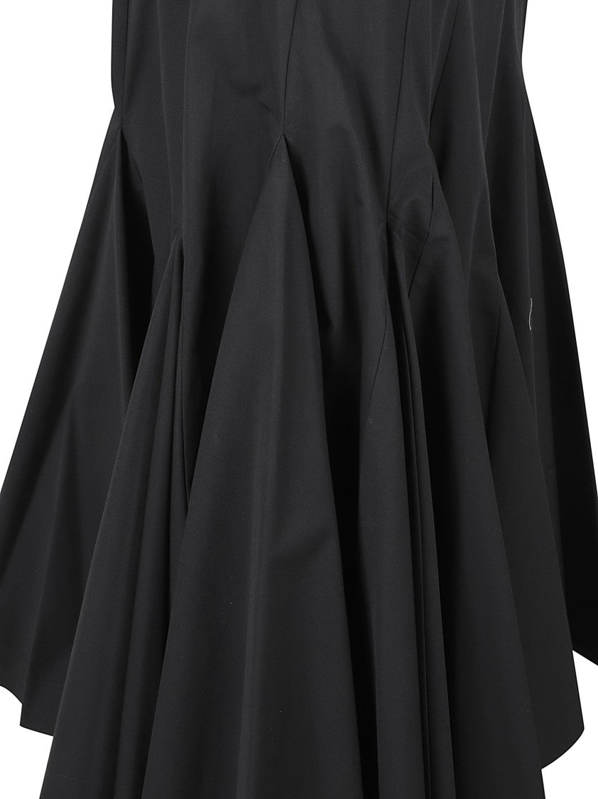 Max Mara Pleated Flared Black Skirt