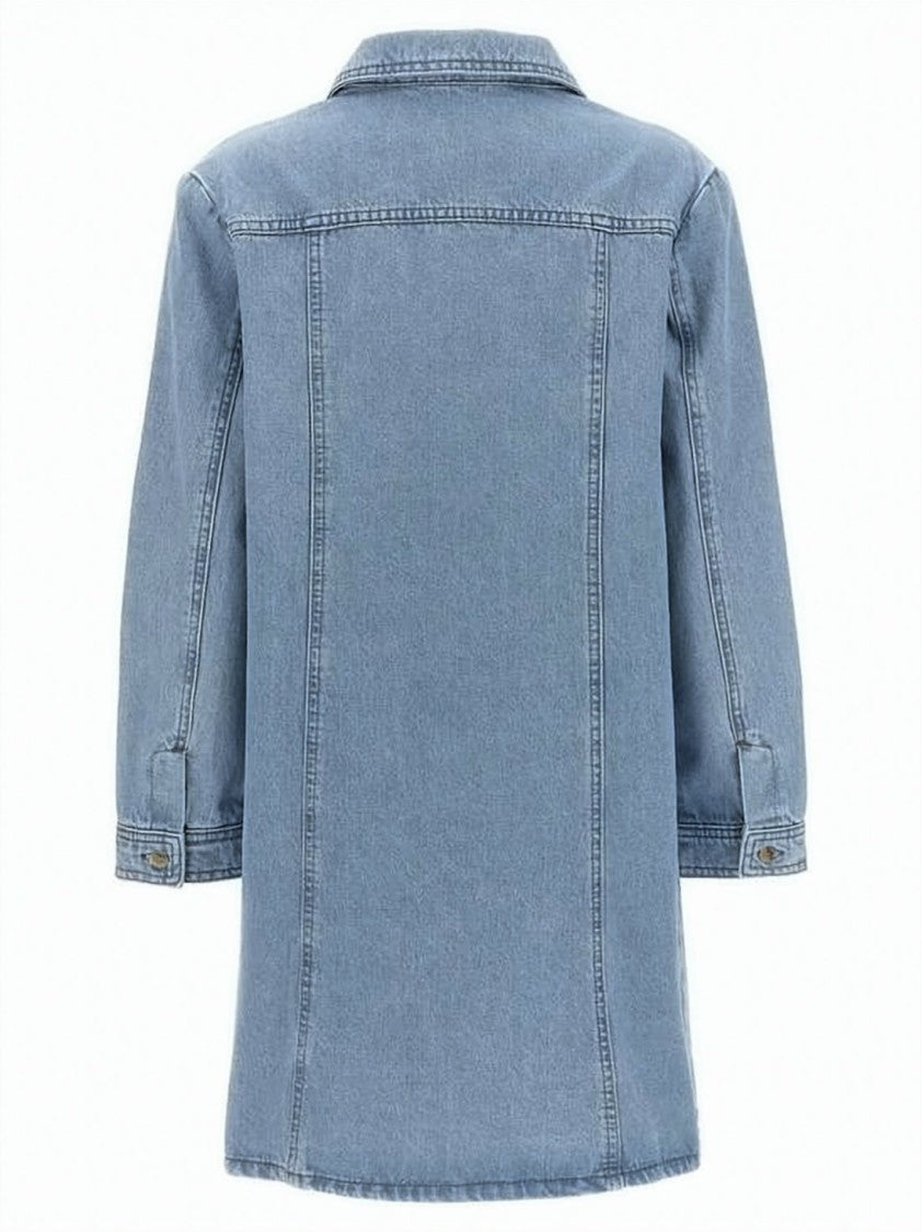A.P.C. Denim Dress With Classic Collar And Structured Silhouette