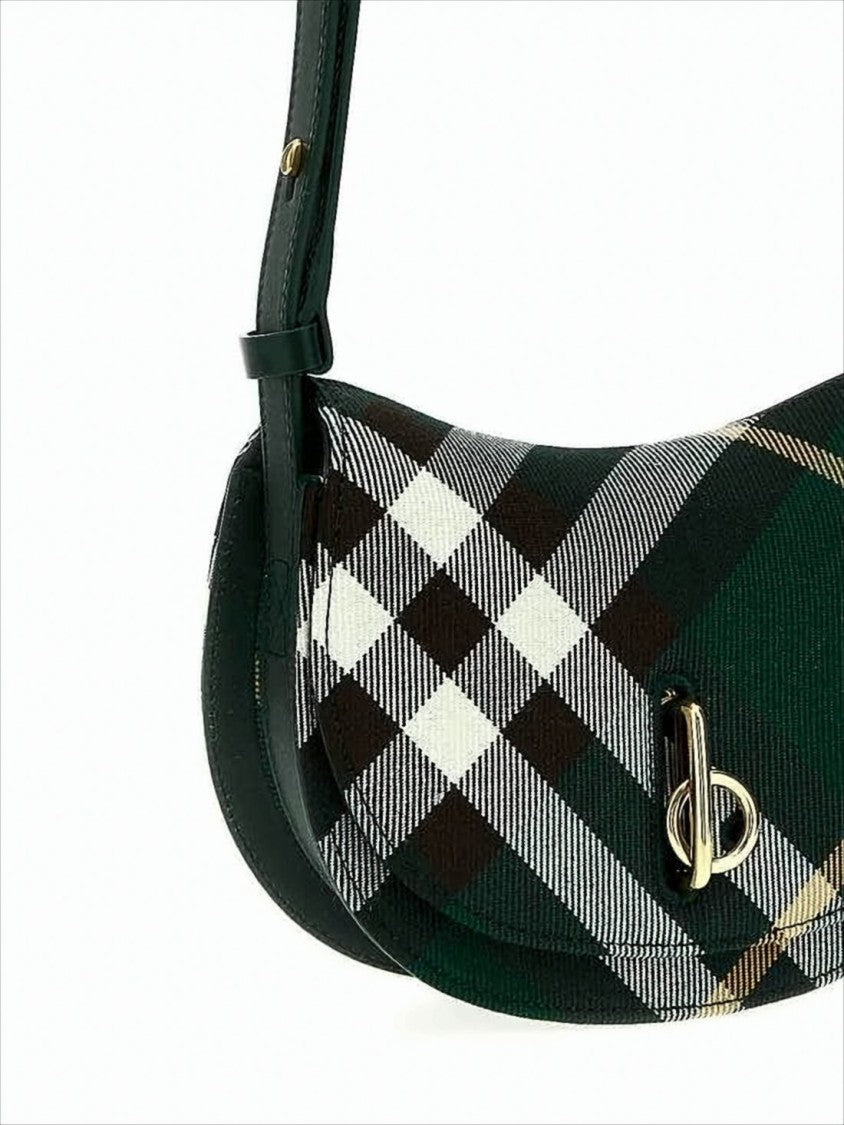 Burberry Curved Plaid Shoulder Bag