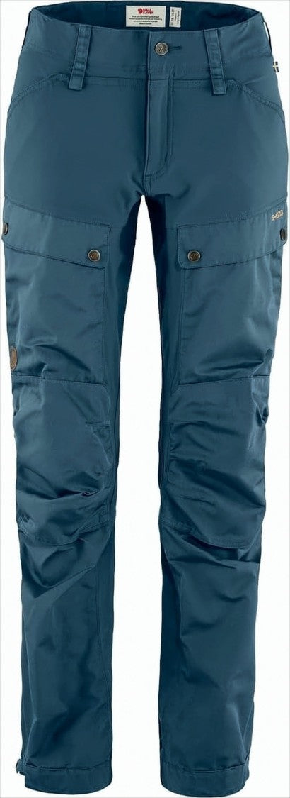 Fjallraven Kanken Functional Mid-Length Blue Straight Pants With Button Closure