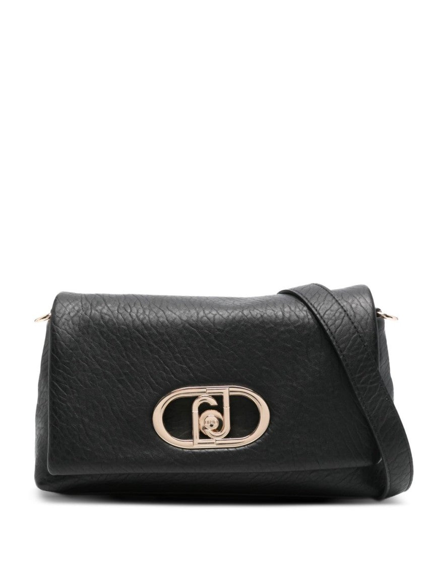 Liu Jo Textured Black Handbag With Gold-Tone Hardware