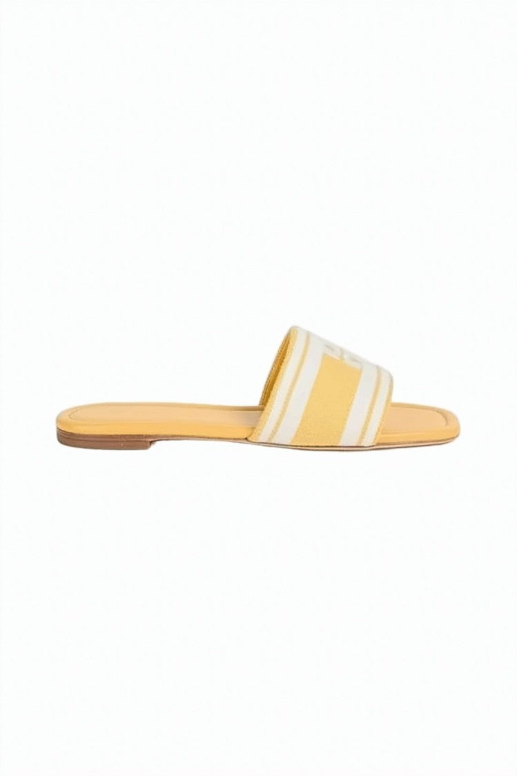 Tory Burch Flat Slide Sandal With Striped Pattern