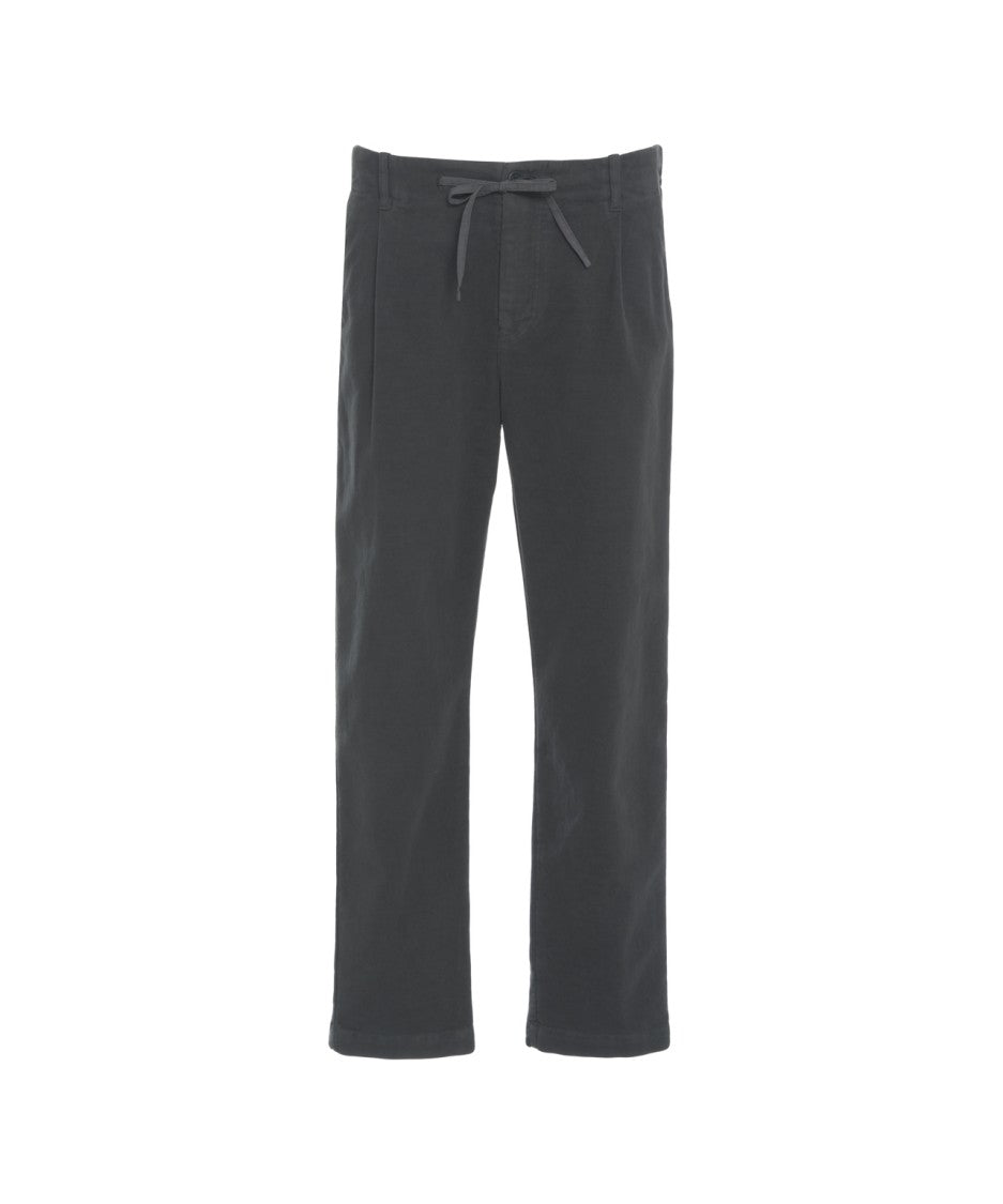 Hannes Roether Grey Trousers With Drawstring Waist And Refined Comfort