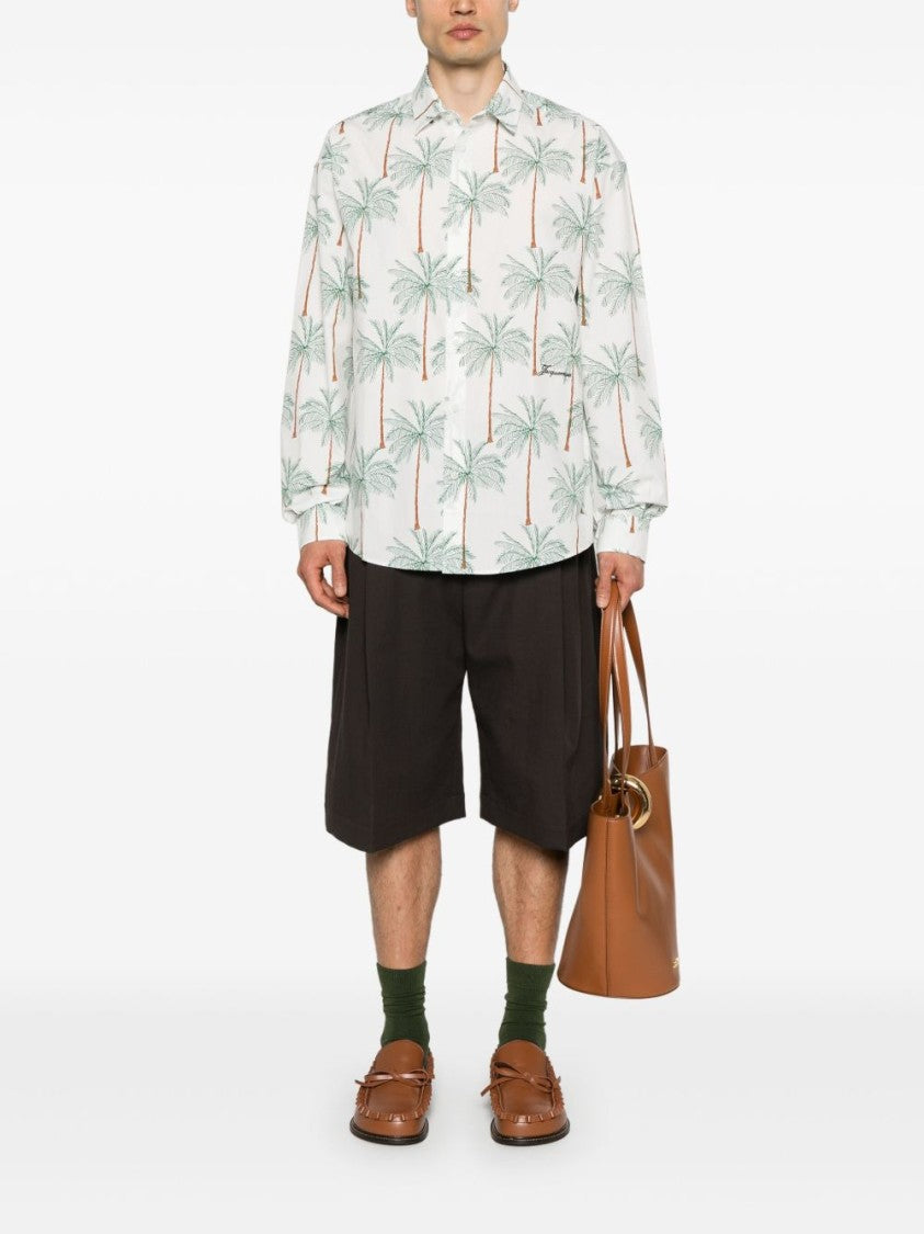 Jacquemus All-Over Palm Tree Graphic Print Shirt