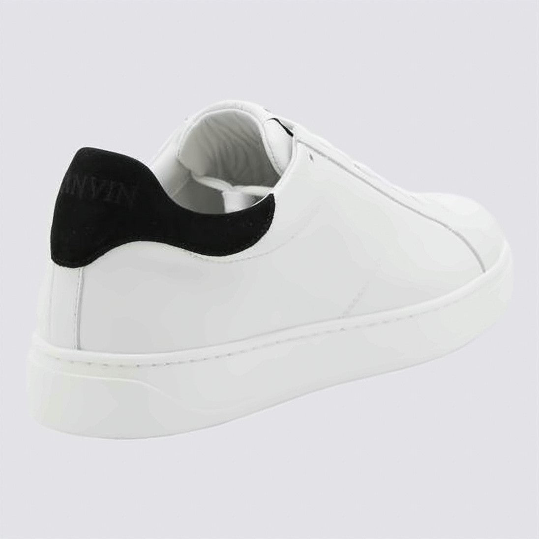 Lanvin Calf Leather Low-Top Sneakers With Contrasting Suede Heel Tab