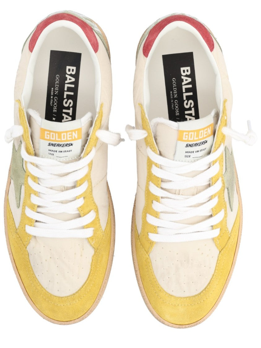 Golden Goose Ballstar Beige Polyamide Yellow Suede Sneakers