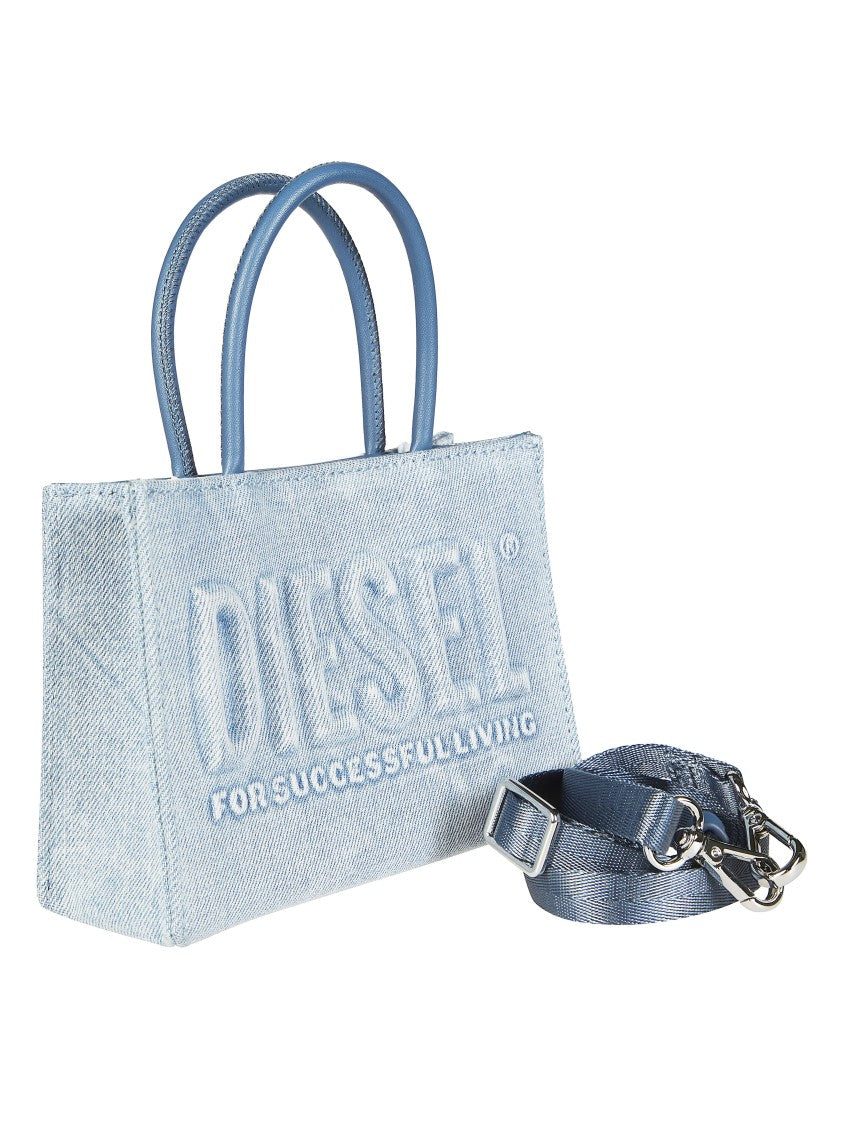 Diesel Junior Light Denim Embossed Logo Tote Bag