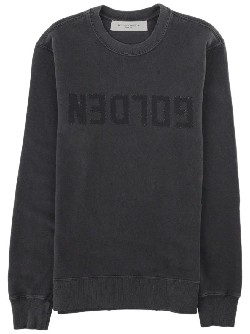 Golden Goose Regular Fit Tonal Text Cotton Sweatshirt