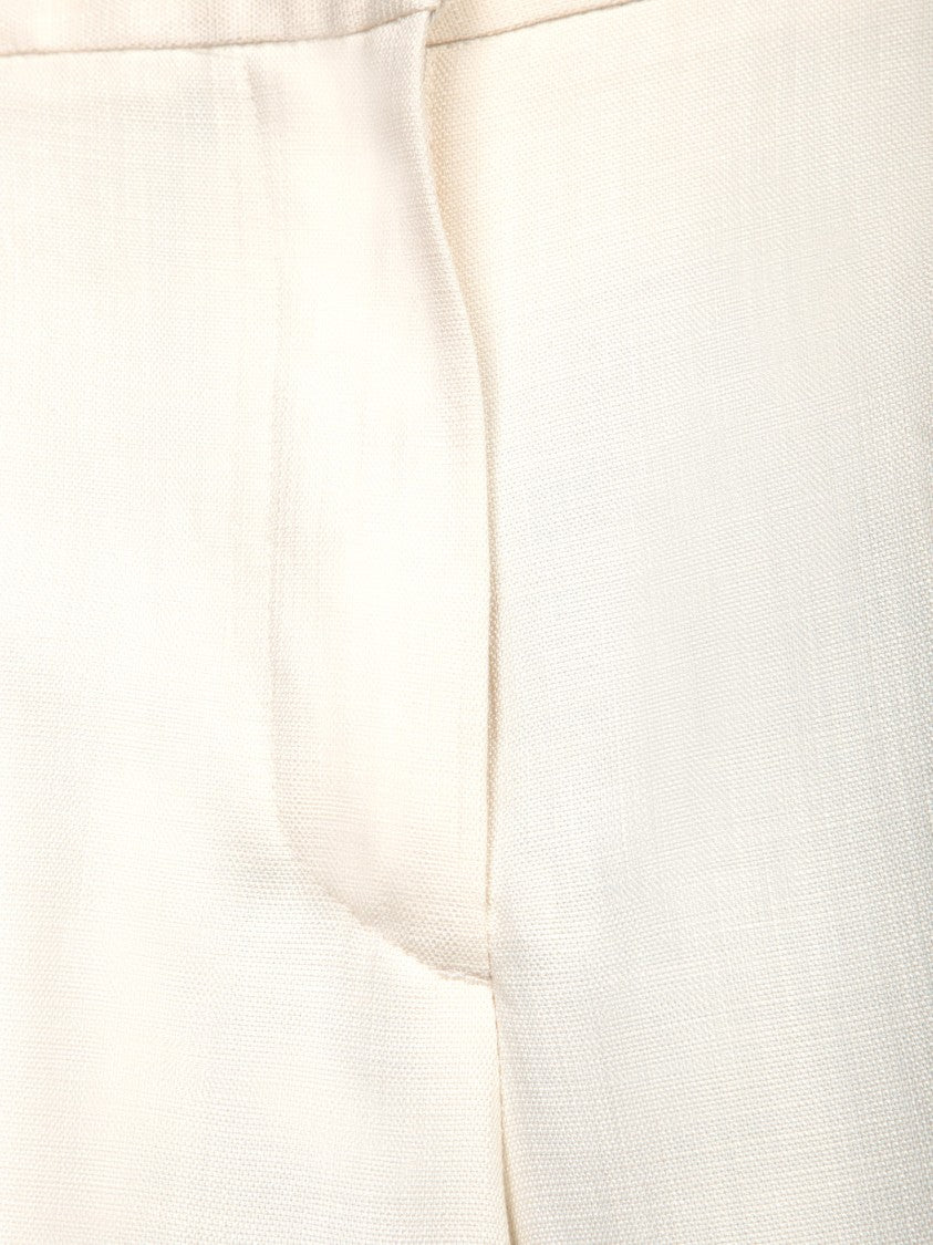 Msgm Wide-Leg White Trousers With Tailored Fit