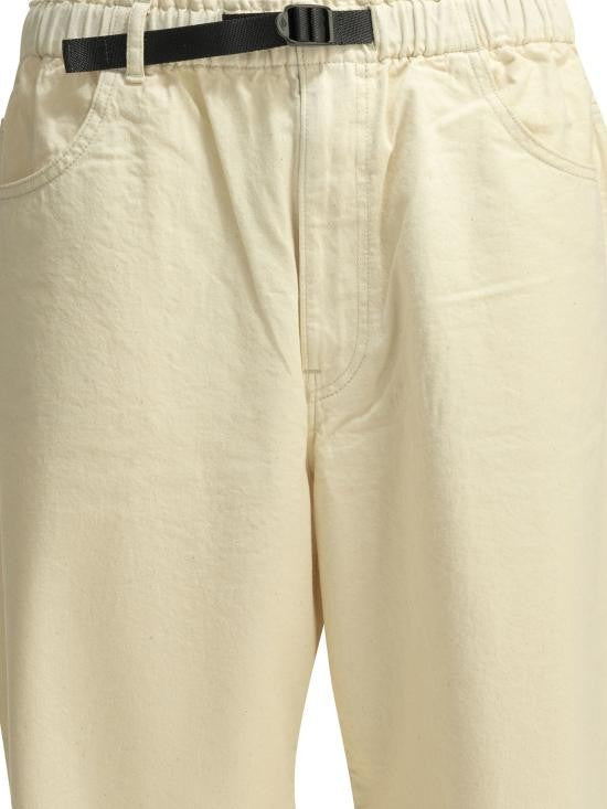 Danton Relaxed Fit Cotton Pants With Integrated Buckle Belt