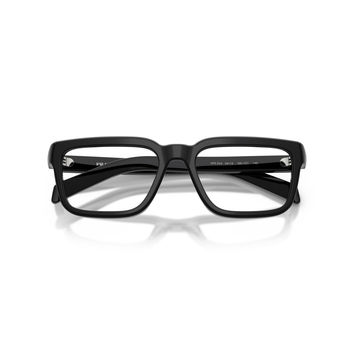 Prada Rectangular Frame Sunglasses With Glossy Black Acetate Finish