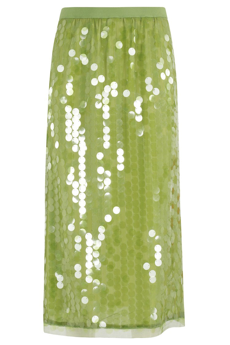 Semi Couture Pencil Midi Skirt With All-Over Sequins