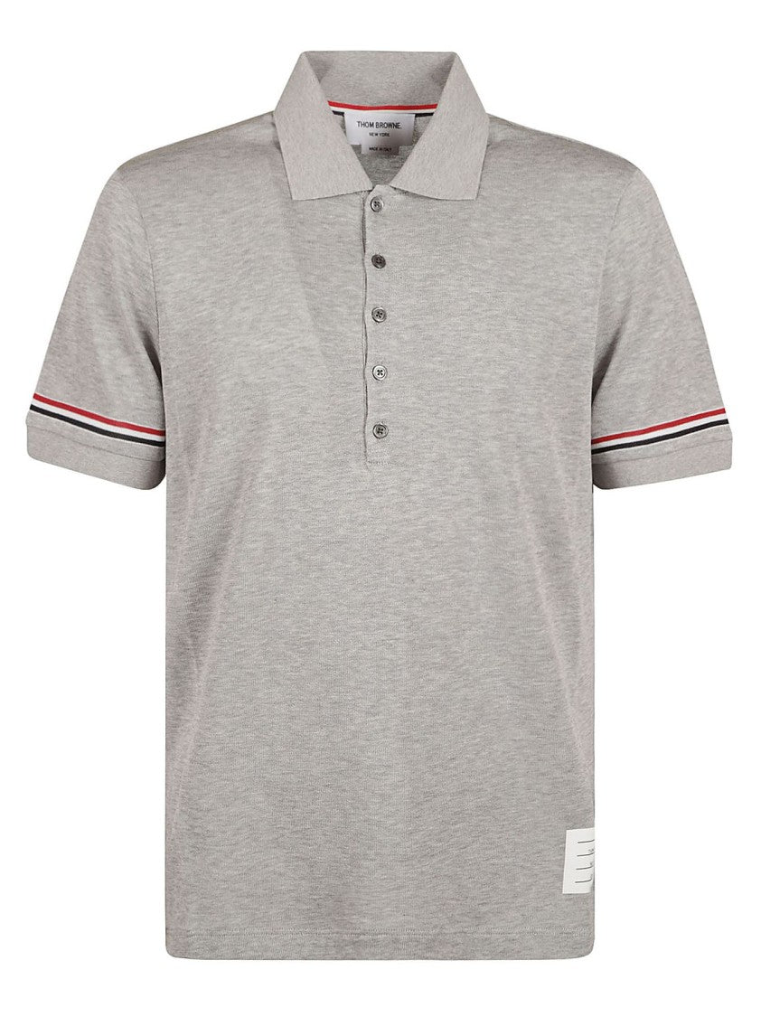 Thom Browne Polo Shirt In Light Grey