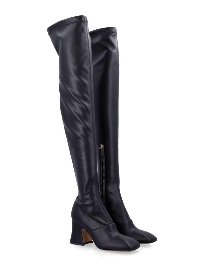 Chloé Janis Black Leather Block Heel Boots