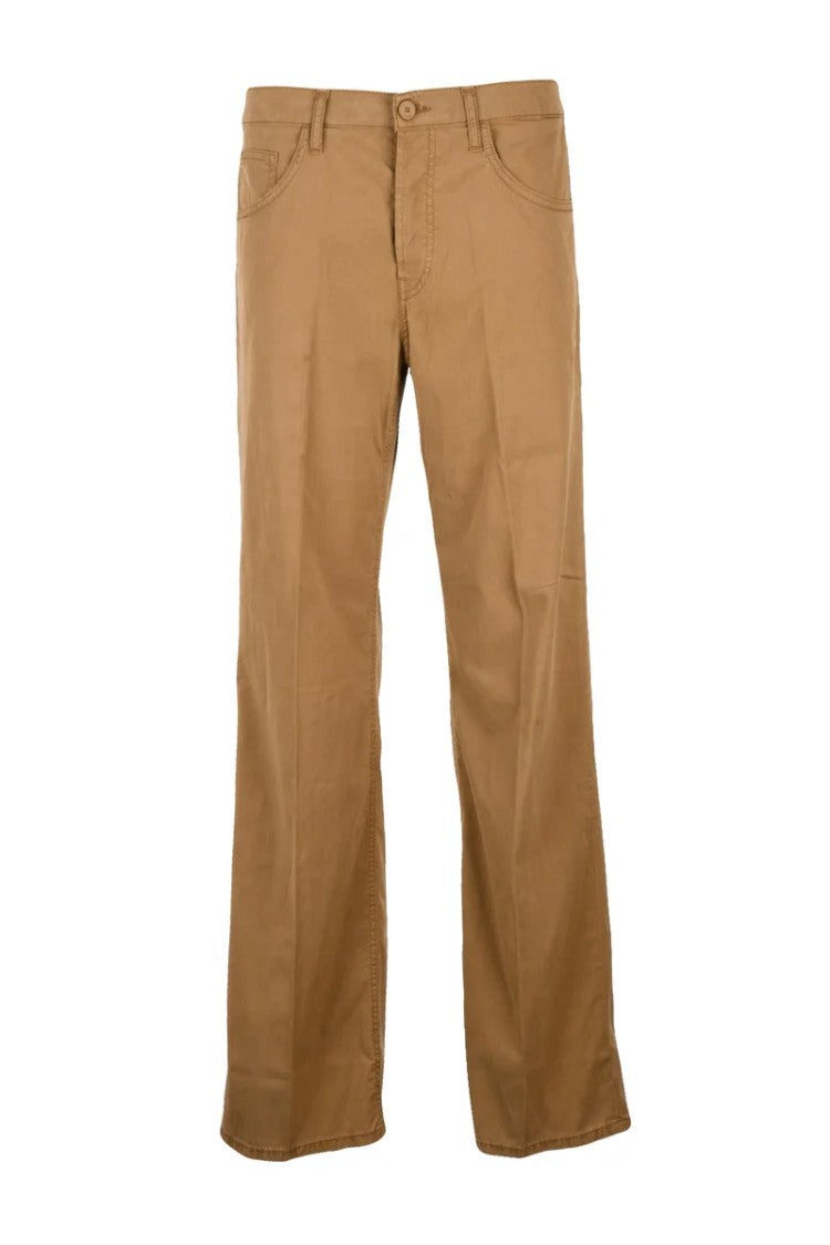 Dondup Lyocell Cotton Elastane Wide Leg Trousers - Brown