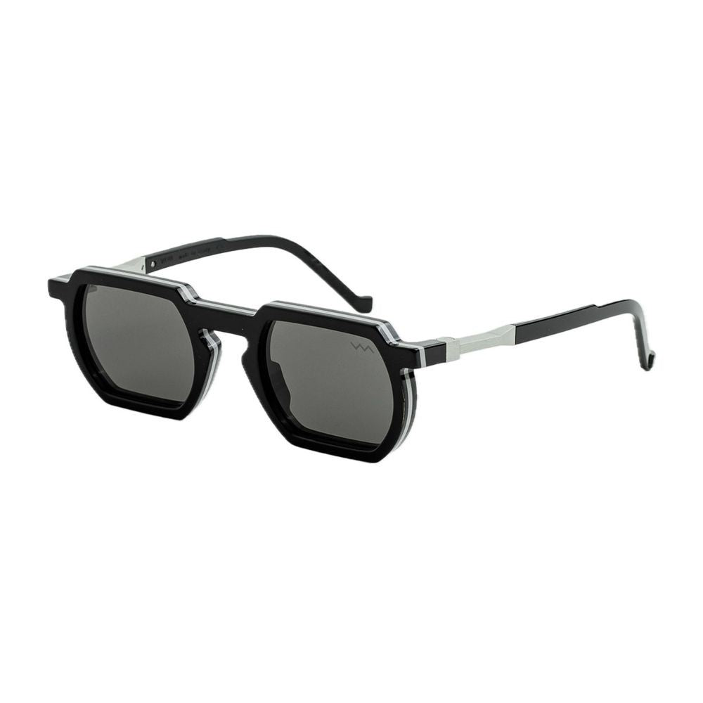 Vava Wl0033 White Label Squared Geometric Black Bio-Acetate Sunglasses