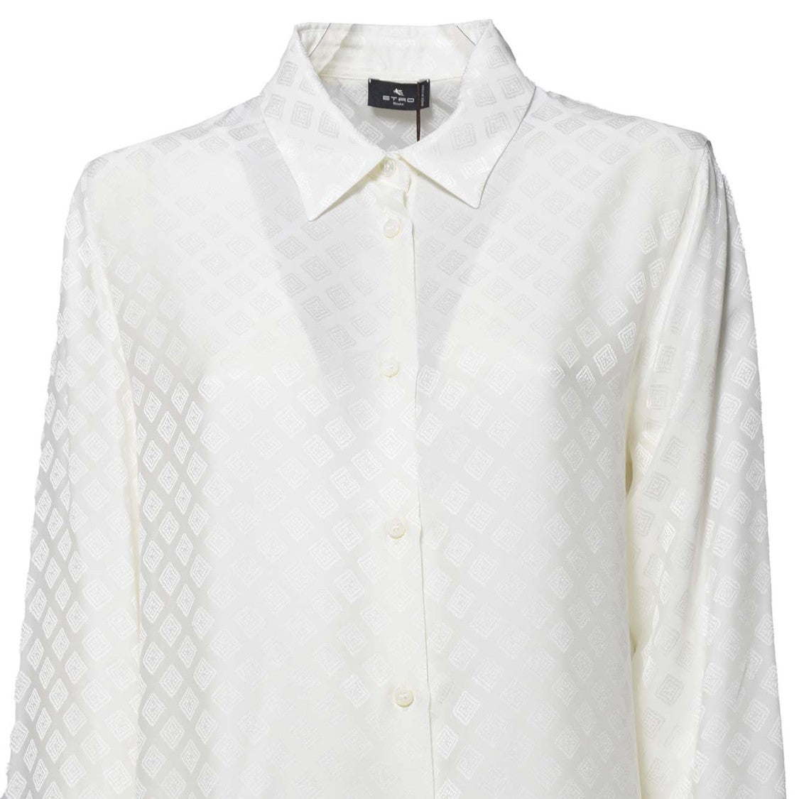 Etro White Jacquard Silk Shirt