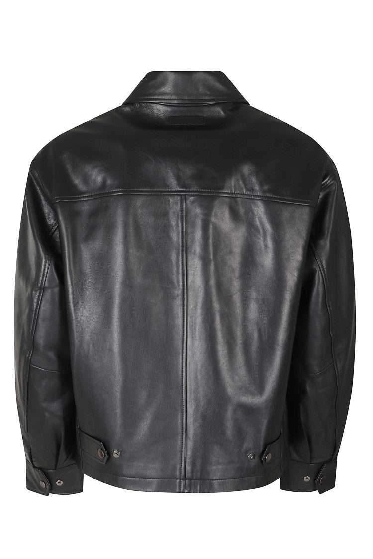 Paolo Pecora Black Slim Fit Suede Biker Jacket
