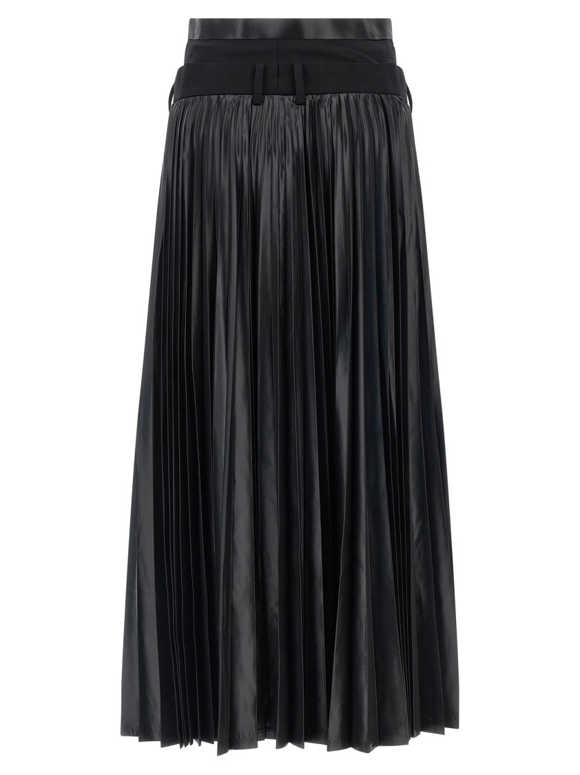 Junya Watanabe Double Layer Wide Leg Trousers With Pleated Fabric Back