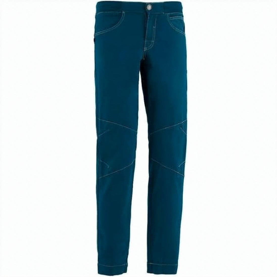 E9 Tailored Deep Blue Straight Pants With Classic Five-Pocket Design