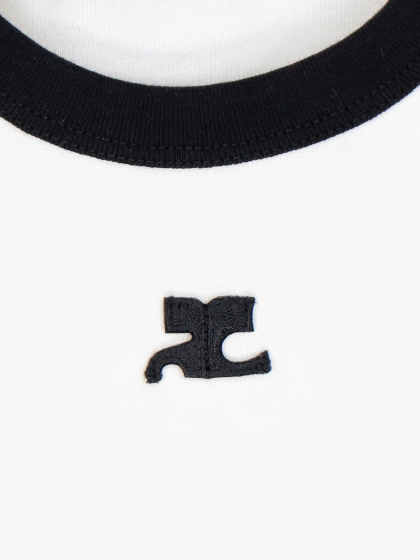 Courrèges White Cotton Logo T-Shirt