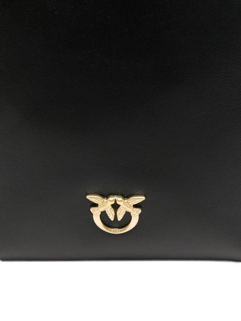 Pinko Rectangular Calfskin Clutch With Gold-Tone Chain