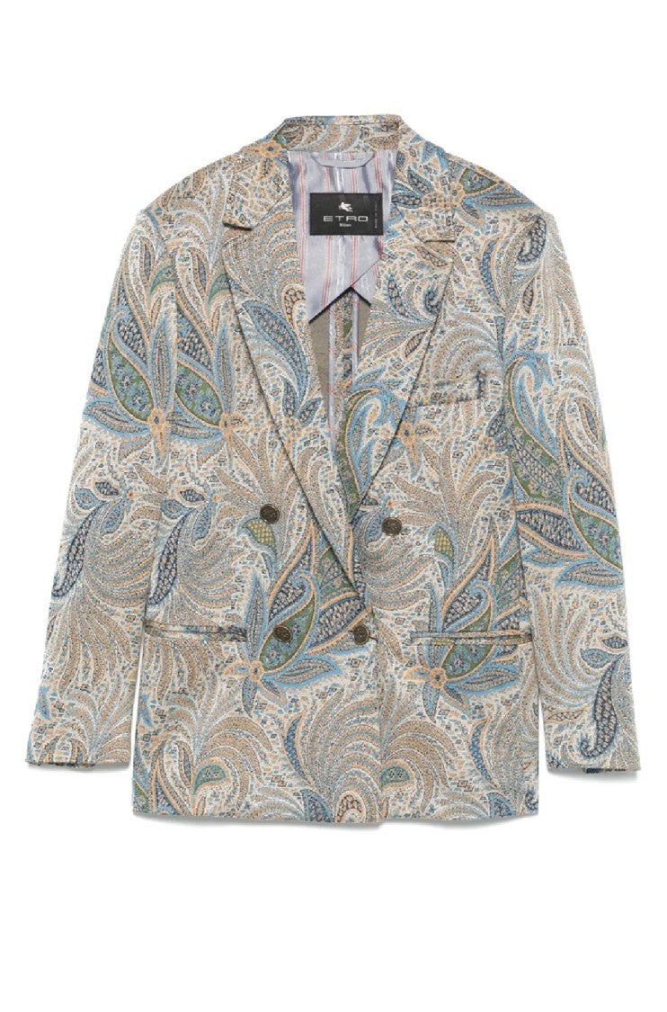 Etro Double-Breasted Paisley Pattern Blazer