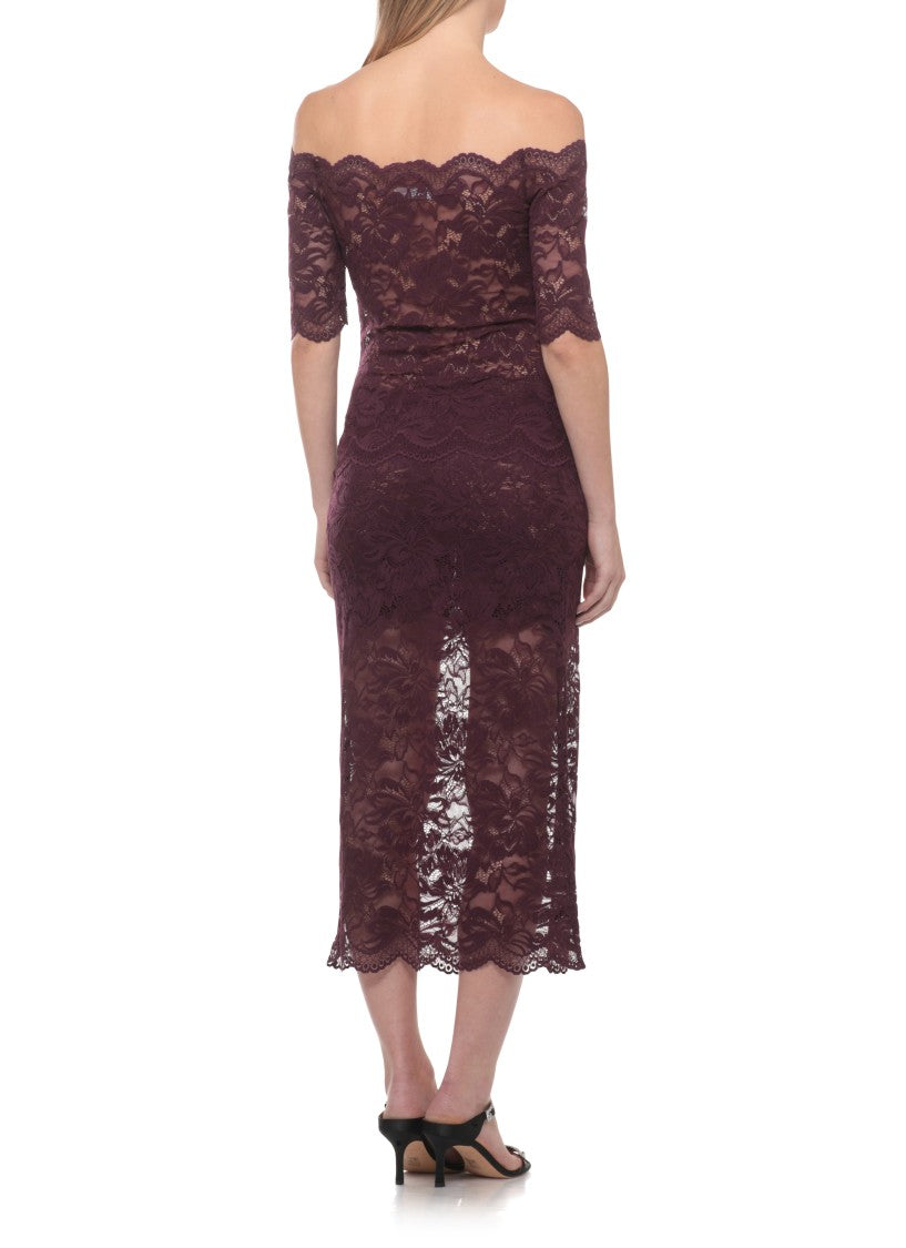 Rabanne Purple Wide Neck Lace Top