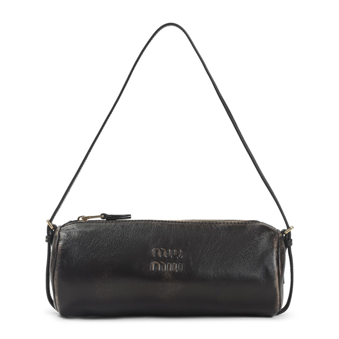 Miu Miu Cylindrical Black Lamb Leather Clutch