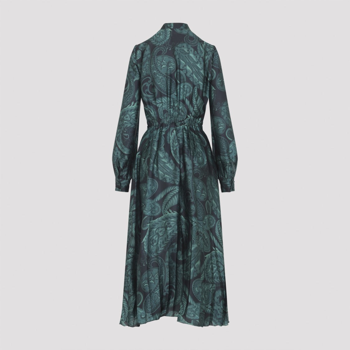 Etro Paisley Printed Midi Dress With Lavalliere Collar