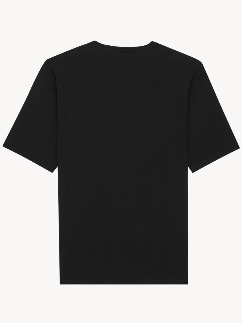 Saint Laurent Black Short-Sleeve Tonal Logo T-Shirt