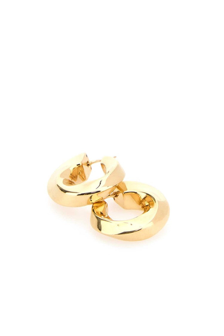 Bottega Veneta Gold Silver Twist Hood Earrings
