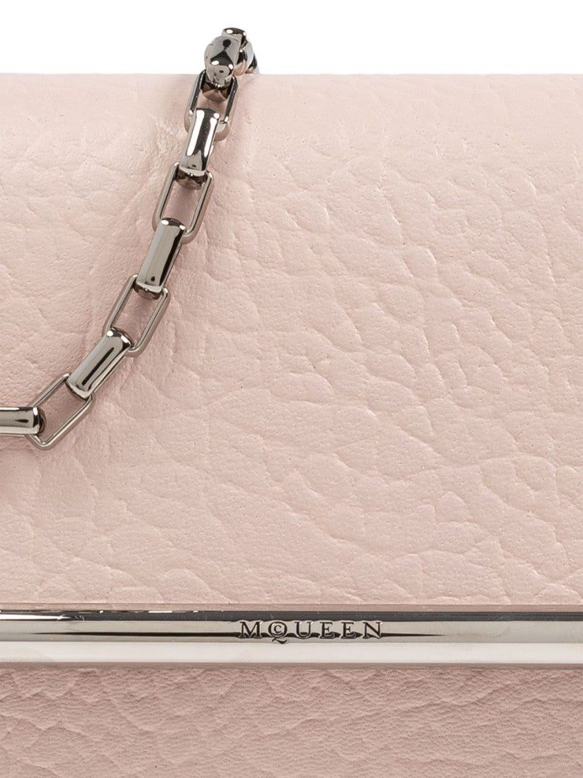 Alexander Mcqueen Lambskin Crossbody Bag With Metal Bar Accent