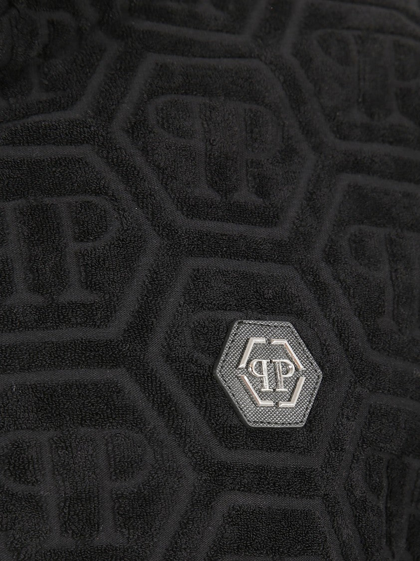 Philipp Plein Monogram Jacquard Fleece Jacket With Logoed Patch
