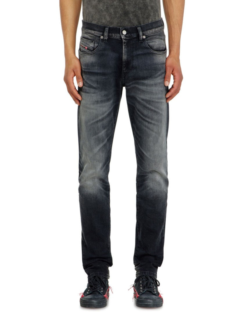 Diesel Slim-Fit Black Jeans With Subtle Whiskering