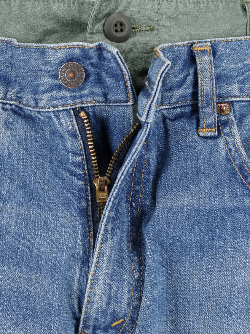 Junya Watanabe Blue Patchwork Cargo Drawstring Denim Jeans