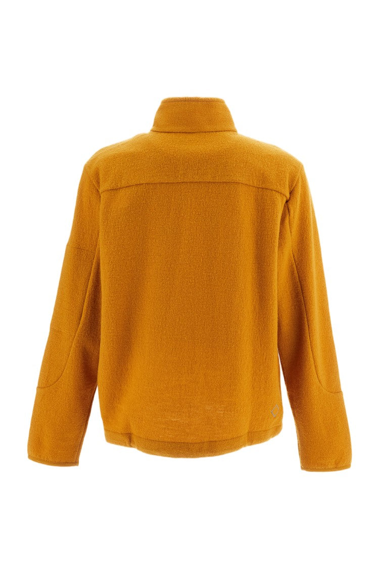 Pas Normal Studios Yellow Off-Race Boiled Wool Half-Zip Knit Sweater